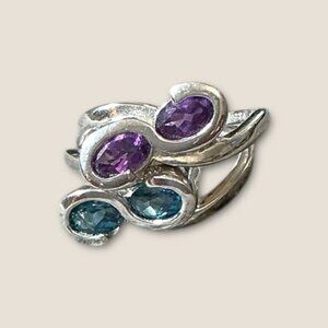 Sterling Silver Infinity Stack Rings With Stones Size 4.75